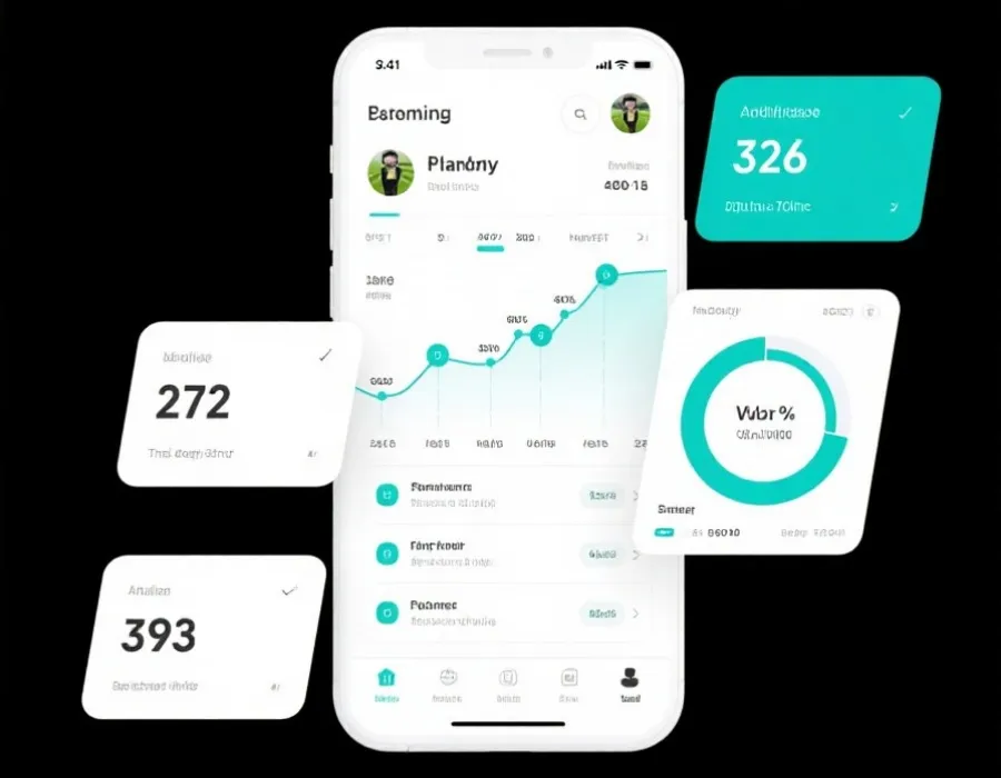 比分与技术统计App界面示意图